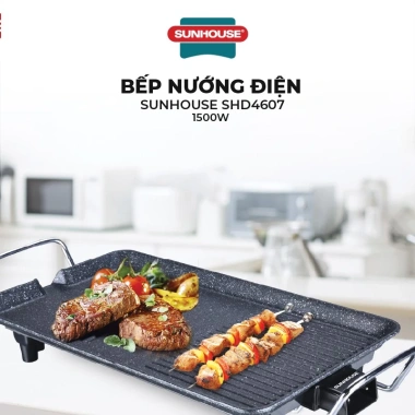 Bếp nướng điện Sunhouse SHD4.607 1.500W - Miệng rót mỡ tiện dụng, phích cắm rời 2 chấu, giảm giá 520.000₫ 3