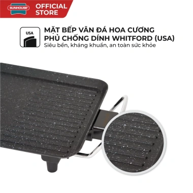 Bếp nướng điện Sunhouse SHD4.607 1.500W - Miệng rót mỡ tiện dụng, phích cắm rời 2 chấu, giảm giá 520.000₫ 4