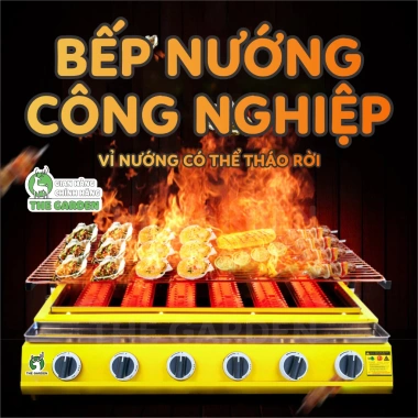 Bếp nướng không khói gas THE GARDEN GREENFIRE 4-8 họng dài ngắn, nướng thịt, hàu - 899.000 VND 2 Bếp nướng không khói gas THE GARDEN GREENFIRE 4-8 họng dài ngắn, nướng thịt, hàu - 899.000 VND 2