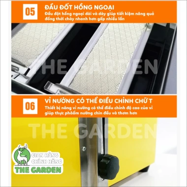 Bếp nướng không khói gas THE GARDEN GREENFIRE 4-8 họng dài ngắn, nướng thịt, hàu - 899.000 VND
