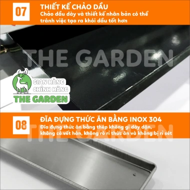 Bếp nướng không khói gas THE GARDEN GREENFIRE 4-8 họng dài ngắn, nướng thịt, hàu - 899.000 VND