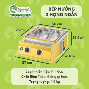 Bếp nướng không khói gas THE GARDEN GREENFIRE 4-8 họng dài ngắn, nướng thịt, hàu - 899.000 VND