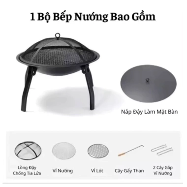 Bếp nướng than hoa 3 trong 1 gấp gọn - Than tre, dùng trong nhà & dã ngoại, 719.000₫ 4