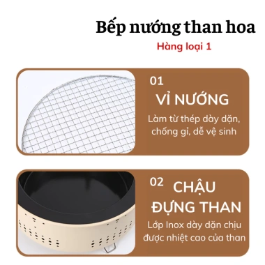 Bếp nướng than hoa không khói Inox cao cấp, chịu nhiệt, cho nhà hàng, gia đình và dã ngoại: Giá 377.000 VND 4