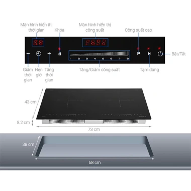 Bếp từ 2 vùng nấu HC-I2.732A Hafele 4.400W - Cảm ứng, đa tiện ích, giá ưu đãi 9.344.500₫ 3 Bếp từ 2 vùng nấu HC-I2.732A Hafele 4.400W - Cảm ứng, đa tiện ích, giá ưu đãi 9.344.500₫ 3