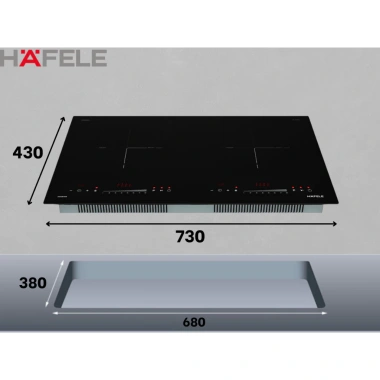 Bếp từ 2 vùng nấu HC-I2.732A Hafele 4.400W - Cảm ứng, đa tiện ích, giá ưu đãi 9.344.500₫