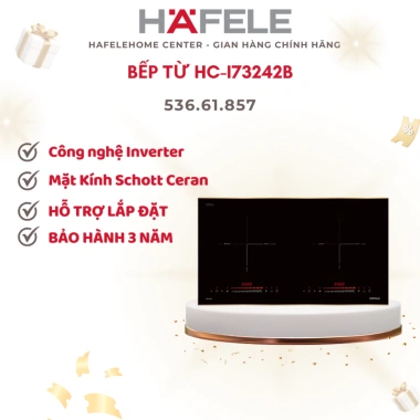 Bếp từ 2 vùng nấu HC-I73.242B Hafele - Mặt kính Schott Ceran, tặng bộ nồi chảo