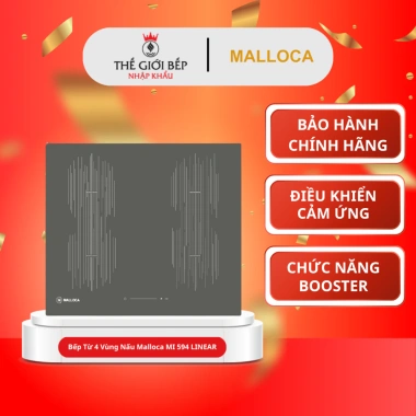 Bếp từ 4 vùng Malloca MI 594 LINEAR - Công suất lớn, dễ vệ sinh, giảm giá 24%