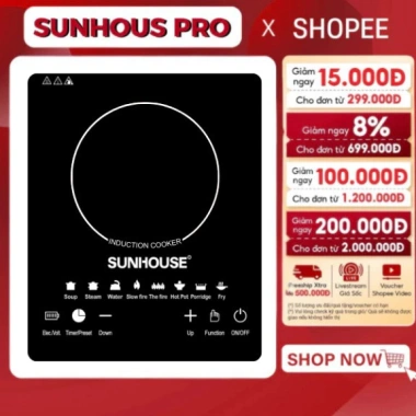 Bếp Từ Cảm Ứng SUN HOUSE 2.200W Hồng Ngoại kèm Nồi Sunhouse Pro Giá 369.000 VND 7