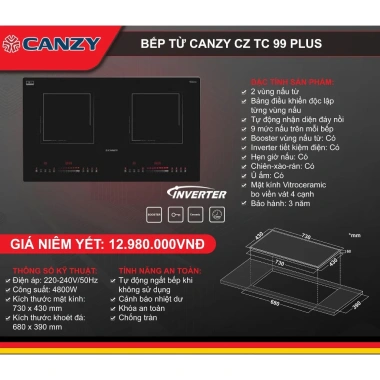 Bếp từ Canzy CZ-TC99Plus thế hệ mới, tiết kiệm điện, giá chỉ 3.894.000 VNĐ 2