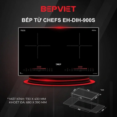 Bếp từ Chefs EH-DIH900S Inverter tiết kiệm, nấu nhanh, tặng bộ nồi Dann, bảo hành tại nhà 2