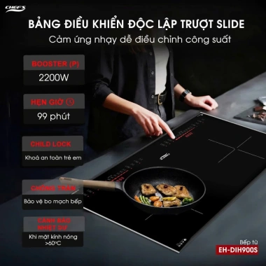 Bếp từ Chefs EH-DIH900S Inverter tiết kiệm, nấu nhanh, tặng bộ nồi Dann, bảo hành tại nhà 6