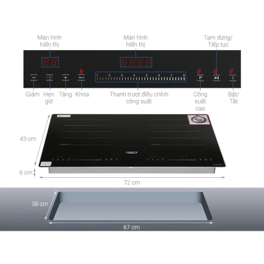 Bếp từ đôi âm Chefs EH DIH203 2 vùng nấu riêng biệt, thiết kế hiện đại - Giá chỉ 8,2 triệu 5