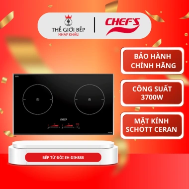 Bếp Từ Đôi Chefs EH-DIH888 - Mặt Kính Schott Ceran, Booster 3.700W, Giá 16,325,510 VND