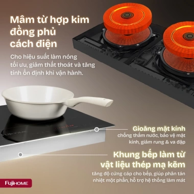 Bếp Từ Đôi Fujihome IC2.622 - Sức Mạnh Đỉnh Cao, Công Nghệ Toàn Diện, Giá Ưu Đãi 4.187.000 VND