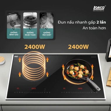 Bếp Từ Đôi LORCA TA 117PRO Hiện Đại, Rã Đông, Smart Inverter, Slider 9 Mức, 3.7 Triệu 5