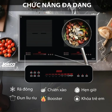 Bếp Từ Đôi LORCA TA 117PRO Hiện Đại, Rã Đông, Smart Inverter, Slider 9 Mức, 3.7 Triệu 6