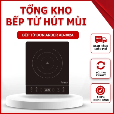 Bếp từ đơn ARBER AB-302A công nghệ Đức, mặt kính chịu nhiệt, đun nấu dễ dàng, giá chỉ 792k