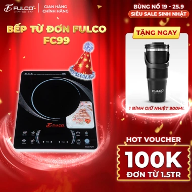 Bếp từ đơn FULCO FC99 2.200W, nút bấm điện tử, bảo hành 12 tháng, tặng nồi lẩu inox - Giá chỉ 1.399.000đ