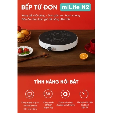 Bếp từ đơn miLife N2 9 mức, đun nhiệt độ thấp, bảo hành 12 tháng - 609.000₫ 3
