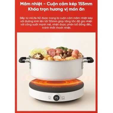 Bếp từ đơn miLife N2 9 mức, đun nhiệt độ thấp, bảo hành 12 tháng - 609.000₫ 7
