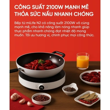 Bếp từ đơn miLife N2 9 mức, đun nhiệt độ thấp, bảo hành 12 tháng - 609.000₫ 8
