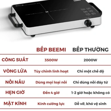 Bếp Từ Hồng Ngoại Beemi 3.500W Không Kén Nồi - Đa chế độ, tiết kiệm điện, 399.000đ 3