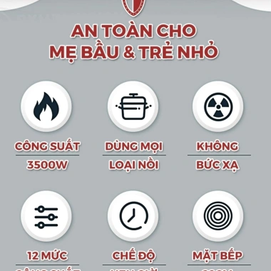 Bếp Từ Hồng Ngoại Beemi 3.500W Không Kén Nồi - Đa chế độ, tiết kiệm điện, 399.000đ 6
