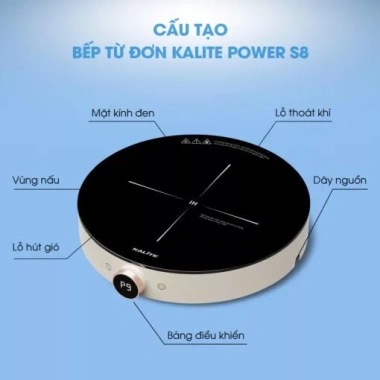 Bếp từ Kalite S8 2.000W 9 mức, mặt kính pha lê, bảo hành 12 tháng - Hàng chính hãng