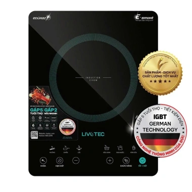 Bếp từ Livotec E Smart LIS 636 2 quạt, mâm từ đồng, BH24T, giao sau Tết, chỉ 1.851.000₫