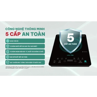 Bếp từ Livotec E Smart LIS 636 2 quạt, mâm từ đồng, BH24T, giao sau Tết, chỉ 1.851.000₫