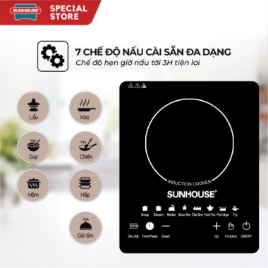 Bếp Từ SUN HOUSE Cao Cấp 2.200W - Cảm ứng Thế hệ mới, Giá chỉ 99.000₫
