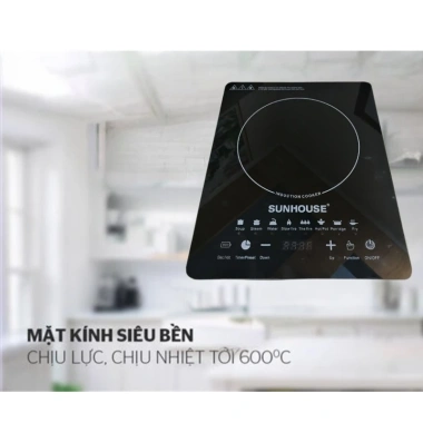 Bếp Từ Sunhouse 2.200W giảm giá 389.000 VND, cảm ứng nhanh, mặt kính cường lực, tiết kiệm năng lượng