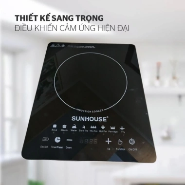 Bếp Từ Sunhouse 2.200W giảm giá 389.000 VND, cảm ứng nhanh, mặt kính cường lực, tiết kiệm năng lượng