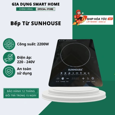 Bếp Từ SUNHOUSE SHD6.011 2.200W - Điều Khiển Cảm Ứng, Bảo Hành 12 Tháng, Giá Ưu Đãi 335k