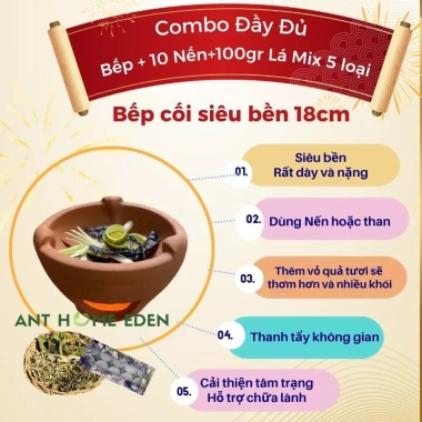 Bếp xông mini men gốm bồ kết chanh sả thảo mộc - Dễ thương, giá 47k giảm mạnh