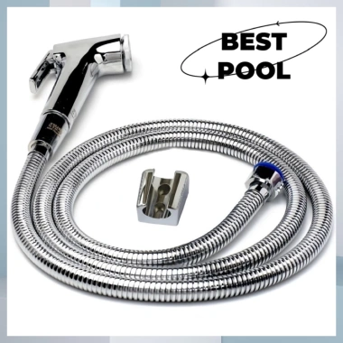 BESTPOOL Bộ Vòi Xịt Vệ Sinh Inox Bền Bỉ, Vòi Xịt Bồn Cầu Kèm Dây, Cài Xịt