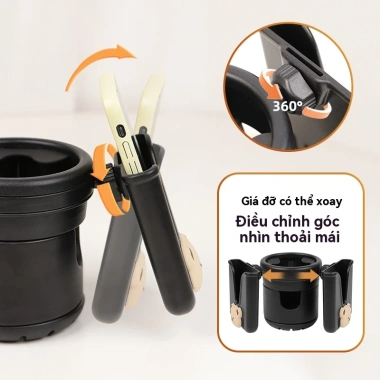 BESUPER Giá đỡ cốc 3 trong 1 cho xe đẩy, điện thoại, cốc sữa, tiện du lịch