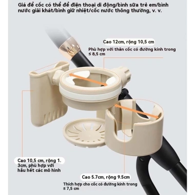 BESUPER Giá Đỡ Điện Thoại & Bình Nước 3 Trong 1 Đa Năng, Chất Lượng Cao Gắn Xe Đẩy Em Bé – Giá 214.354 VND