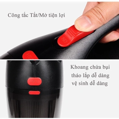 BH 1 Đổi 1 Máy Hút Bụi Xe Hơi Mini 12V 120W - Tặng 5 Phụ Kiện, Giá 219.000đ