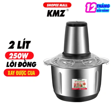 [BH 1NĂM] Máy xay đa năng 250W trục inox, cối inox304, 4 lưỡi dao - Xay được cua, thịt, rau 155k 3