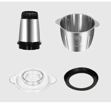 [BH 1NĂM] Máy xay đa năng 250W trục inox, cối inox304, 4 lưỡi dao - Xay được cua, thịt, rau 155k 5