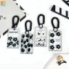 Bìa Đựng Thẻ Sinh Viên Hoa Đen Trong Suốt - Bảo Vệ Thẻ ID, Ngân Hàng, Giảm 17%