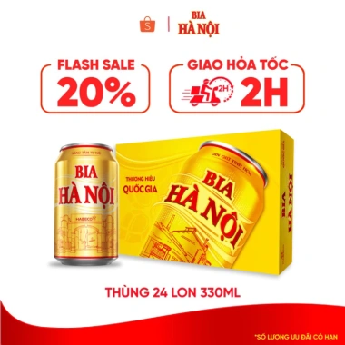 Bia Hà Nội 333 HSD 2.025 - Giá ưu đãi 365.000đ, giảm từ 474.500đ, vị ngọt đặc trưng