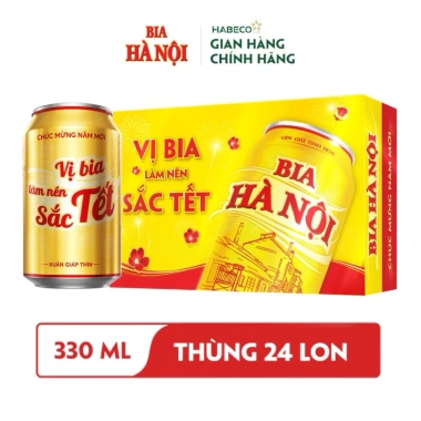 Bia Hà Nội thùng 24 lon 330ml - Giá ưu đãi 369.000đ, giảm 19% so với 457.560đ