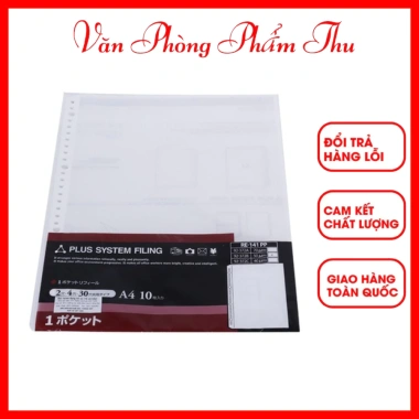 Bìa Lỗ Plus A4 trong suốt 10 tờ - Bảo vệ tài liệu, giá 20.000 VND