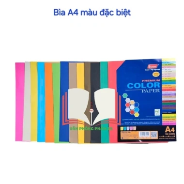 Bìa màu A4 100 tờ đặc biệt làm thiệp, trộn màu Pgrand - Giá chỉ 78.000 VND