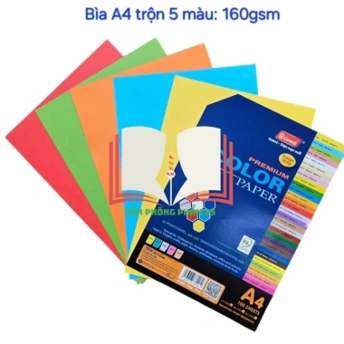Bìa màu A4 100 tờ đặc biệt làm thiệp, trộn màu Pgrand - Giá chỉ 78.000 VND