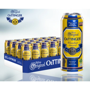 Bia Oettinger Weissbier Đức, thùng 24 lon 500ml - Giá ưu đãi 1,25 triệu