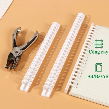 Bìa sổ còng nhựa đa màu A4‑B5‑A5 Buka đục lỗ – Phù hợp planner & bullet journal, chỉ 19.900₫ 6